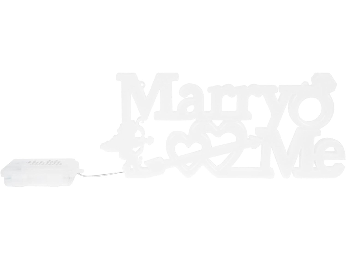 Letrero Luminoso Led Marry Me Plástico Decorativo