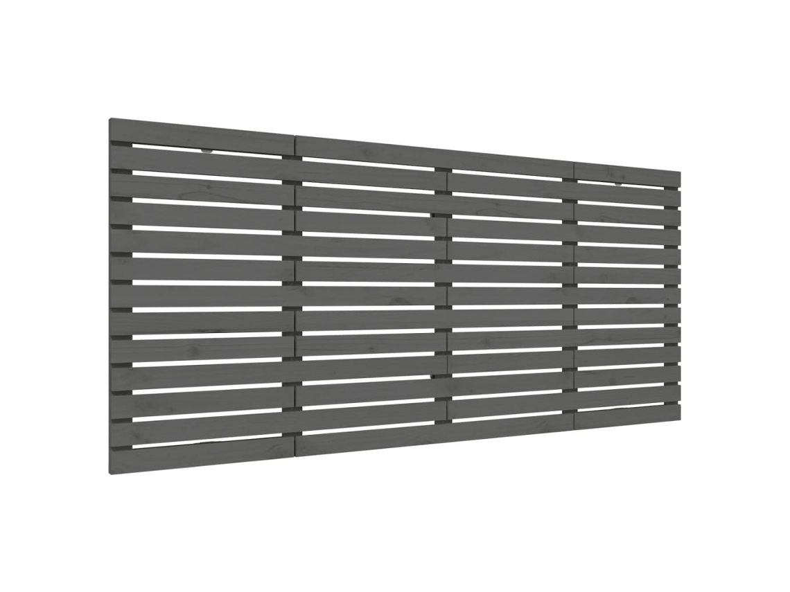 Maison Exclusive - Cabecero De Cama De Pared Madera Maciza Pino Gris 156x3x91,5 Cm