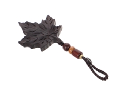 Chaveiro De Madeira Preta Em Formato De Folha De Bordo Com Função Anti-perda Para Chaves, Pingente Para Celular, Chaveiro Fofo, 9 X 5,5 Cm