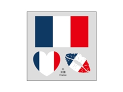 (Francia) Juego de 50 tatuajes temporales con la bandera nacional, pegatinas faciales de transferencia al agua.