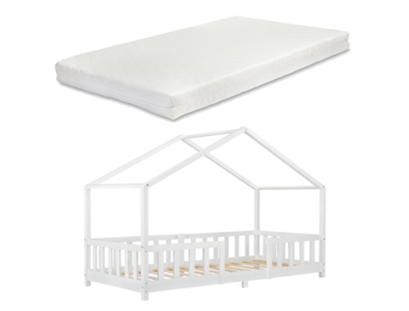Estructura de Cama Infantil [EN.CASA] (Blanco - Madera - 90x200 cm)