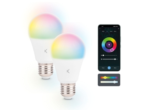Bombillas Inteligentes KSIX Smartled E27 9W (2 unidades)