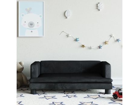 MAISON EXCLUSIVE Sofá para niños de terciopelo negro 80x45x30 cm
