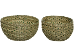 Juego de 2 Cestos Naturales KITCHEN GOODS (Ø20X10Cm, Ø16X10Cm)