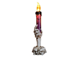 2026-porta Velas Calavera Halloween Con Mano Esquelética Luz Sin Fuego Lámpara Decoración Fiesta Bar Morado
