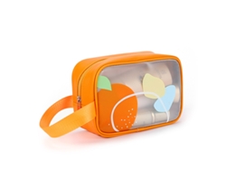 Necessaire Grande Com Separação De Líquidos E Líquidos, Tamanho Pequeno Chrui (laranja Verão)