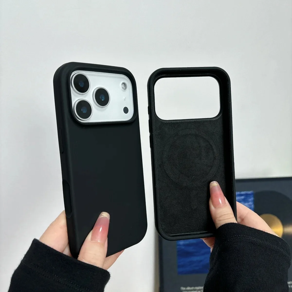 (iphone 13 Pro Negro) Funda Original De Silicona Líquida Magsafe Para Iphone