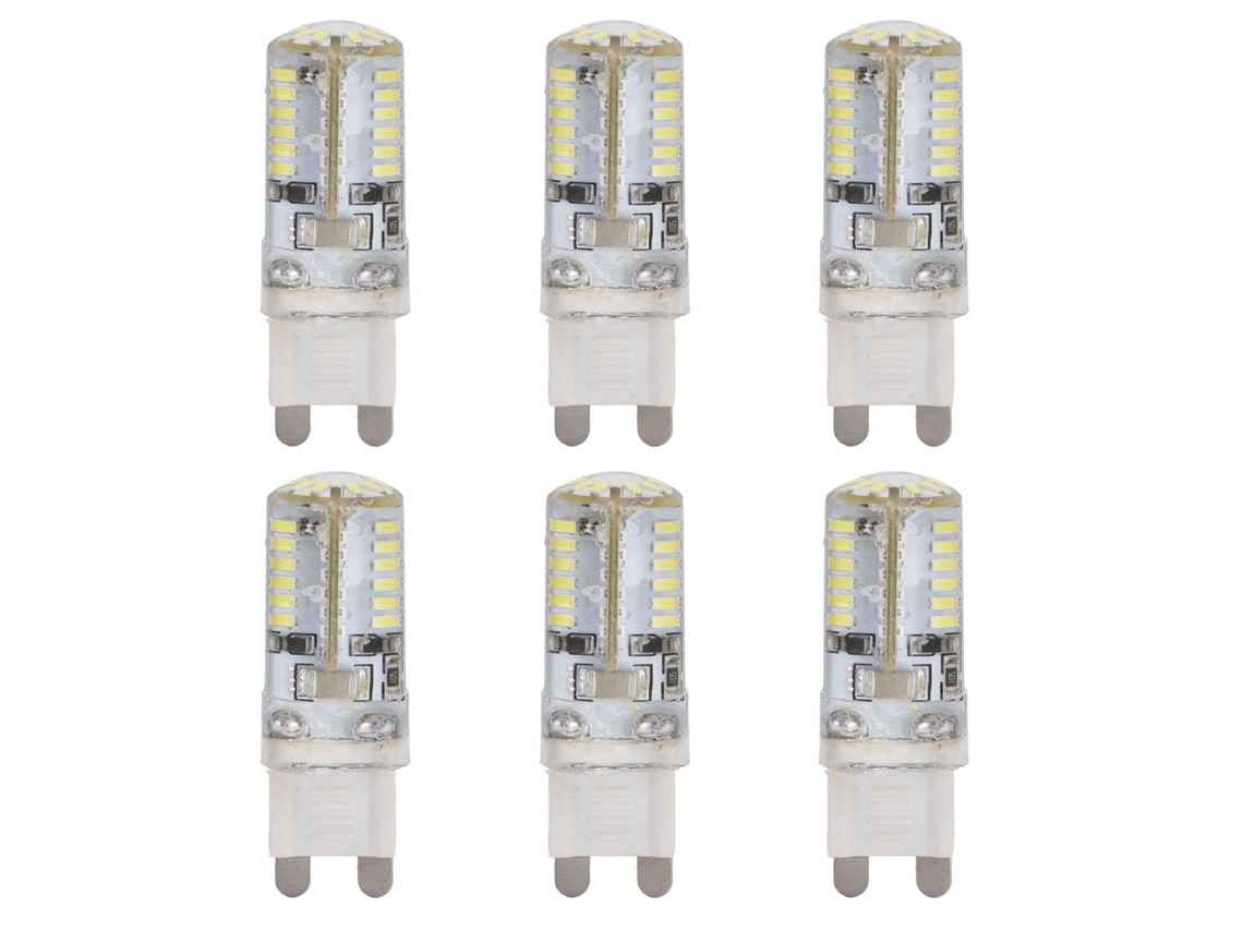 6 Bombillas Led G9 De 58 Y W Para Lámpara Techo O Pared, Silicona, Sala Estar.