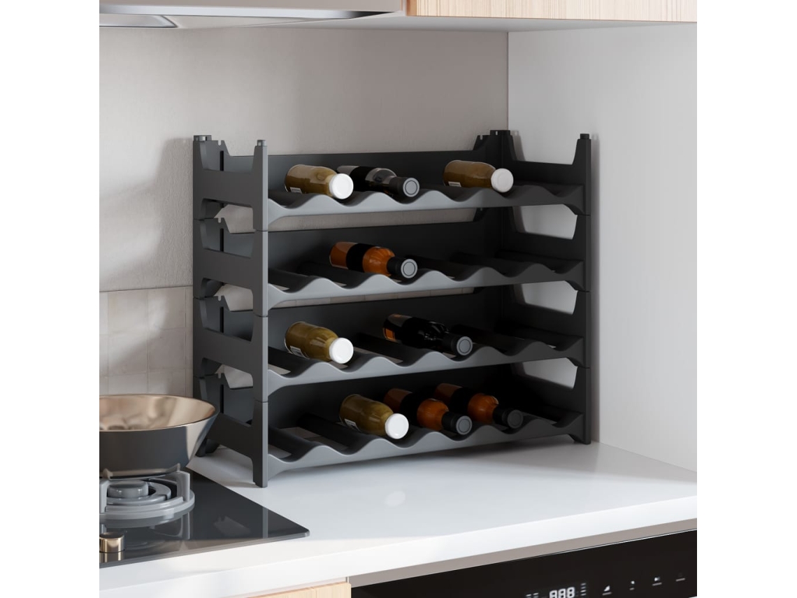 Bodega de vino apilable de PP para 24 botellas, decoración del hogar