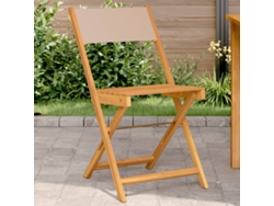 Sillas de bistró DKD Home Decor de 2 piezas en acacia maciza y tela marrón grisácea