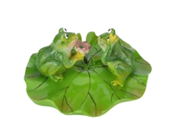 Adorno Flotante De Resina Con Forma De Rana Y Hoja De Lirio Para Estanques, Acuarios Y Decoración De Jardines.