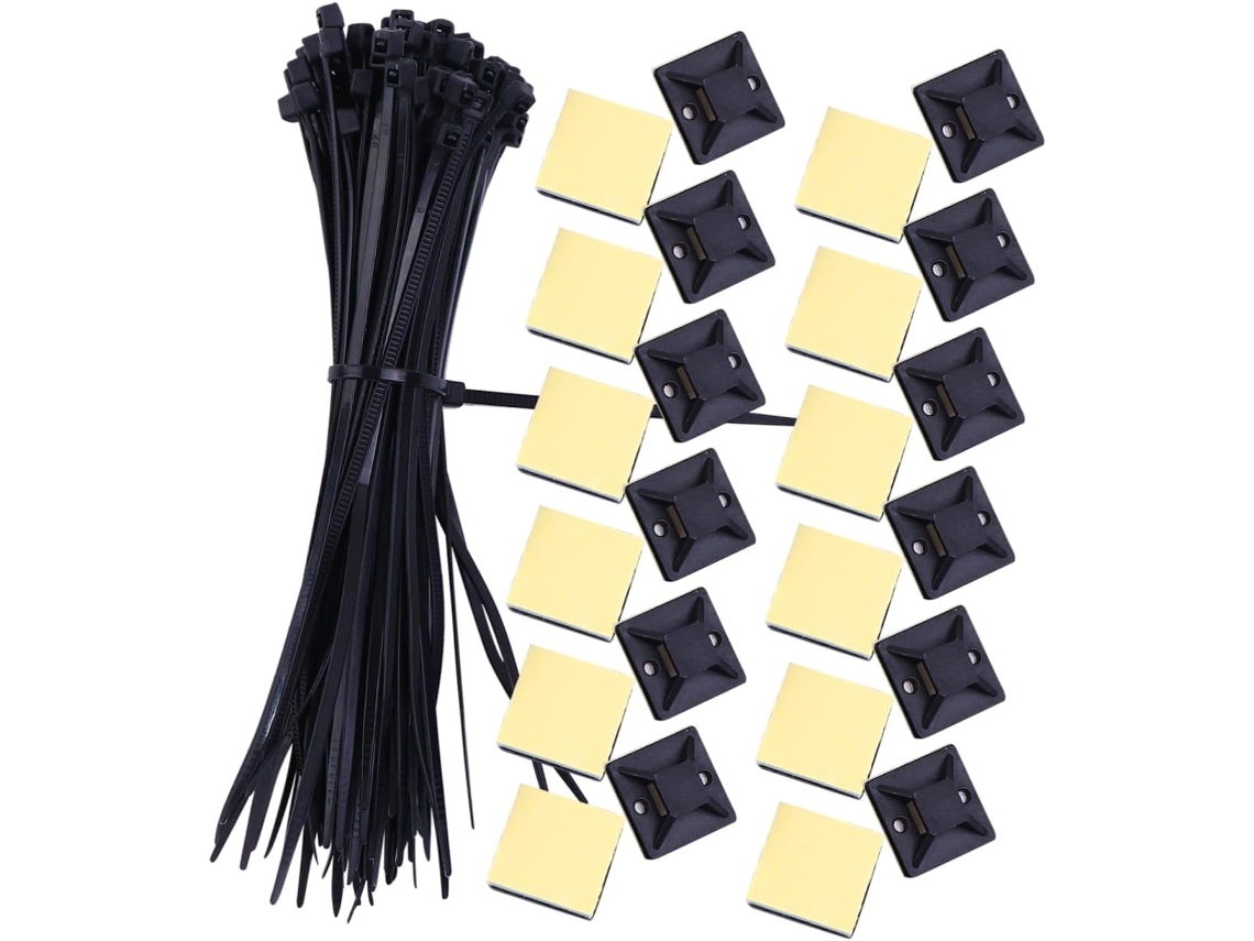Bridas Para Cables, Clips Adhesivos Para Organizar Cables, Color Negro Duradero.