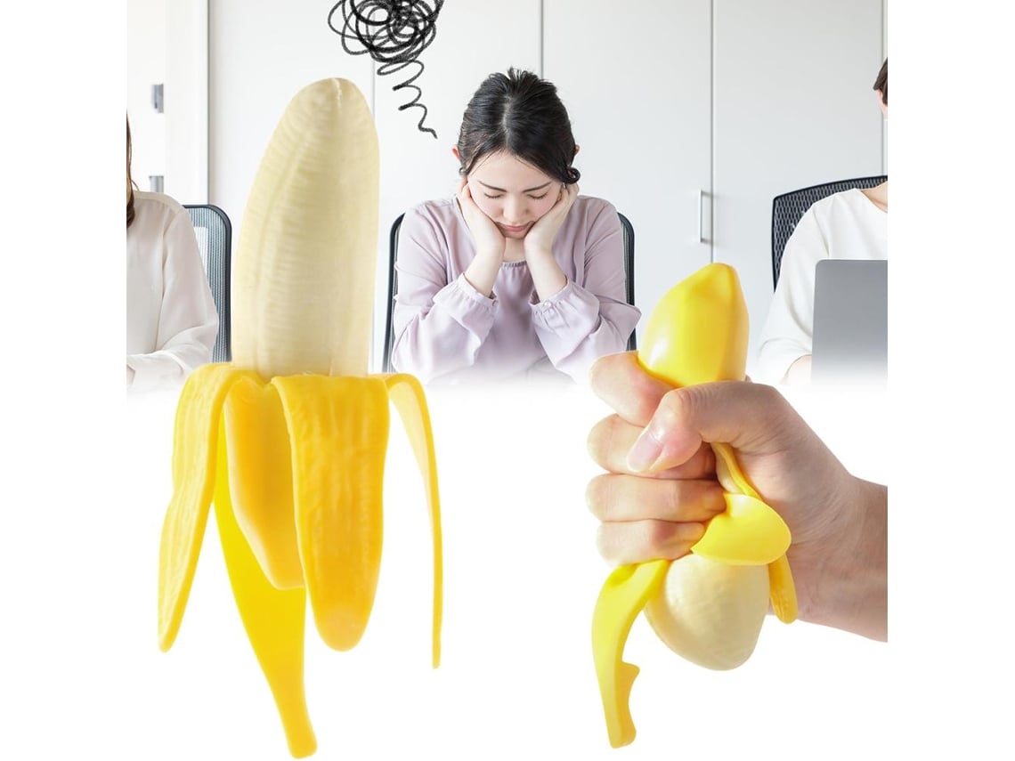 Ats-juguete De Plátano Elástico Simulado Para Apretar, Juguete Suave Realista De Descompresión Y Alivio Del Estrés