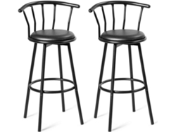 Juego de 2 Sillas de Bar Taburete Alto de Metal para Hogar Cocina Comedor Taburete Industrial COSTWAY