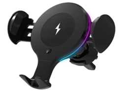 Cargador Carro Sem Fixação Carregamento Rápido Qi YIZHOOD Negro
