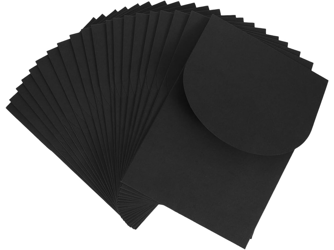 Paquete De 20 Sobres Negros En Blanco, Papel Kraft Grueso De 300 G, Tamaño Estándar Para Invitaciones.