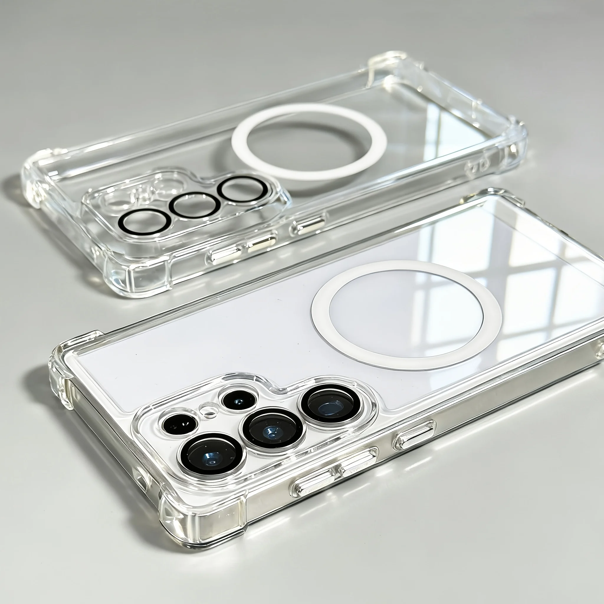 (galaxy S26 Blanco) Compatible Con Funda Magnética Para Teléfono Samsung, Reforzada En Las Cuatro Esquinas.