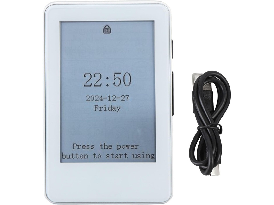Lector de libros electrónico portátil ELORY, pantalla de inyección de tinta de 2,7 pulgadas, Bluetooth y reproductor de MP3.