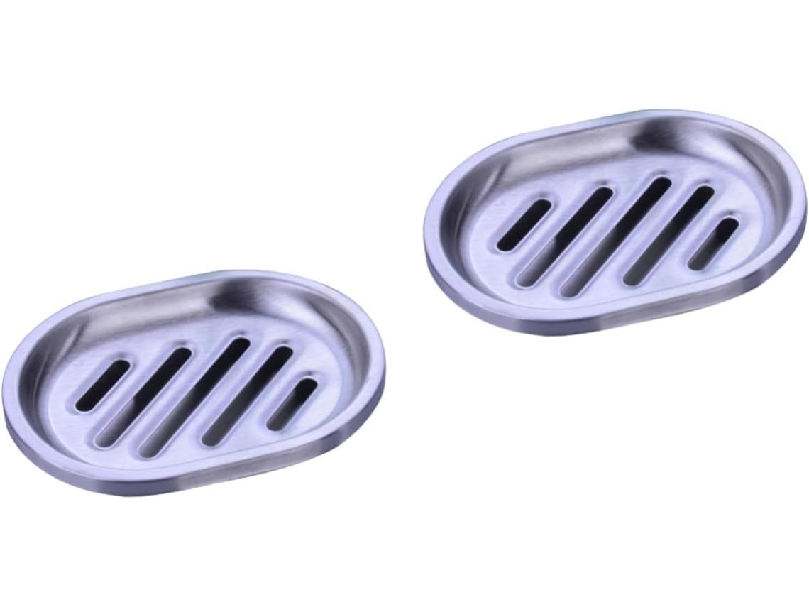 Juego de soportes de acero de 2 piezas para cocina y baño.