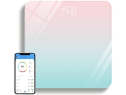 Báscula de salud inteligente Nicecee con LED, Bluetooth, inalámbrica, para baño, con 14 indicadores principales