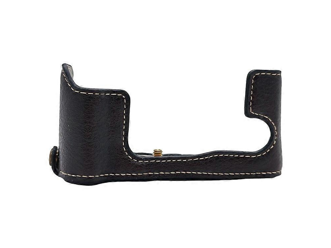 Compatible con Fujifilm X T30 II / X T30 / X T20 / X T10, Estuche inferior de cuero con ranura para batería Facpoet