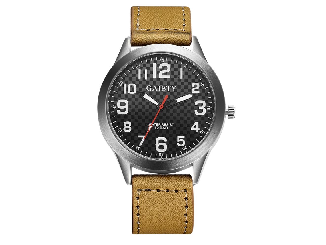 Relógio De Pulso Masculino Fashionável Naviforce À Quarta Resistente À Água Com Pulseira De Pu Preto Laranja