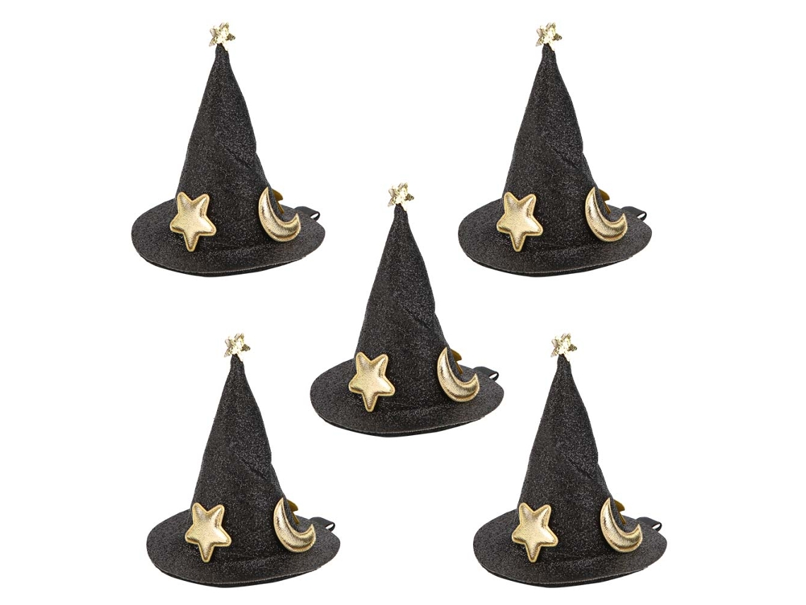 5 mini pinzas para sombreros de bruja para Navidad/Halloween para niños
