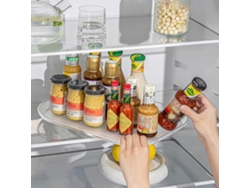 Organizador Giratorio Rectangular Transparente Para Refrigerador, Armario Y Cocina - Plato Giratorio Lazy Susan Con Rotación Suave De 360°