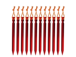 Juego de 12 varillas de aluminio reforzado para tienda de campaña, de 18 cm, con cuerda, de color negro, sin marca.