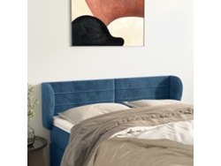 Cabecero De Terciopelo Azul Oscuro 147x23x78/88 Cm
