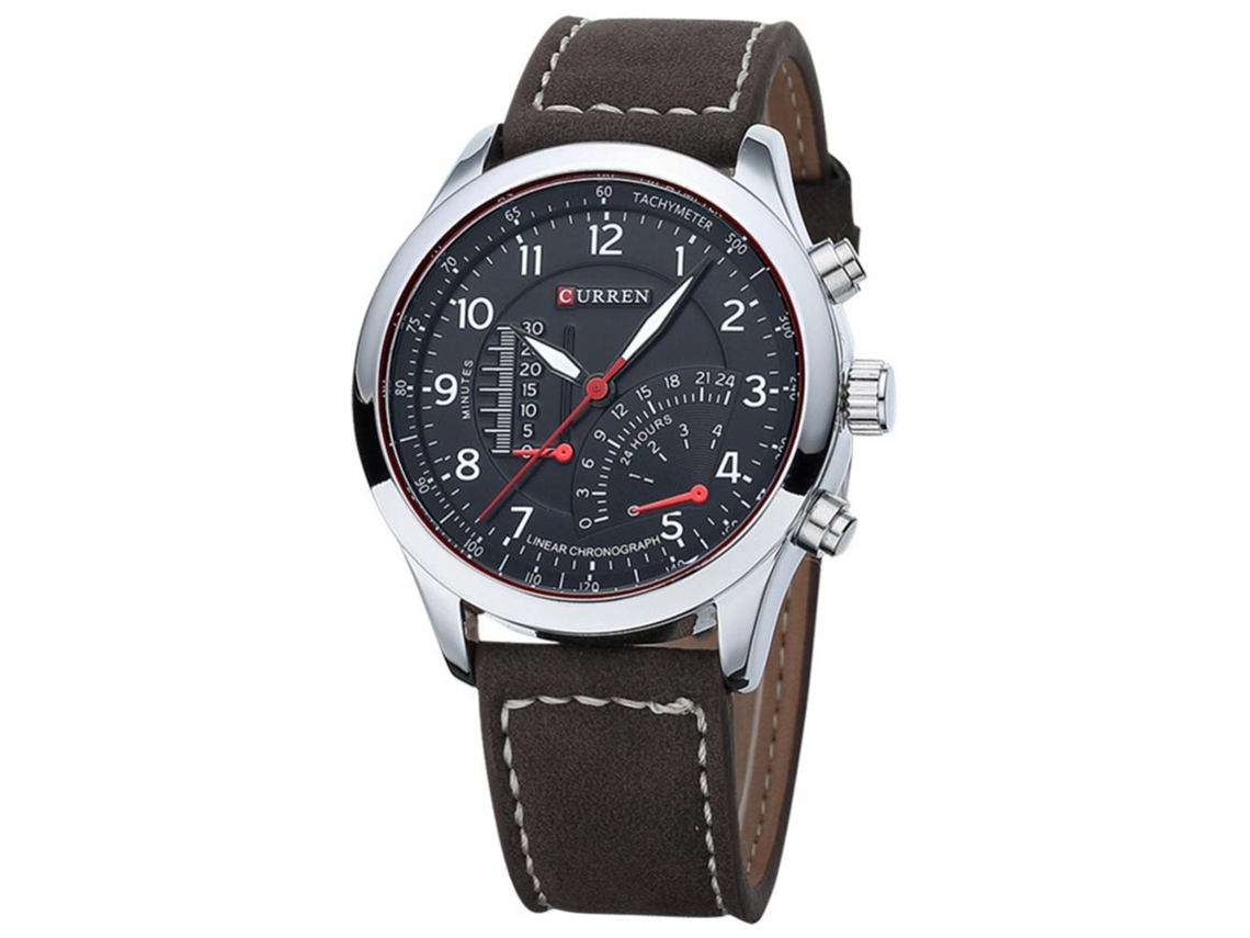 Reloj De Cuarzo Para Hombre Con Correa De Cuero Pu Suave Moda (blanco Y Negro)