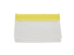 Bolsas Reutilizables De Silicona A Prueba De Fugas Para Almacenar Alimentos, Color Amarillo, Tamaño Mediano.
