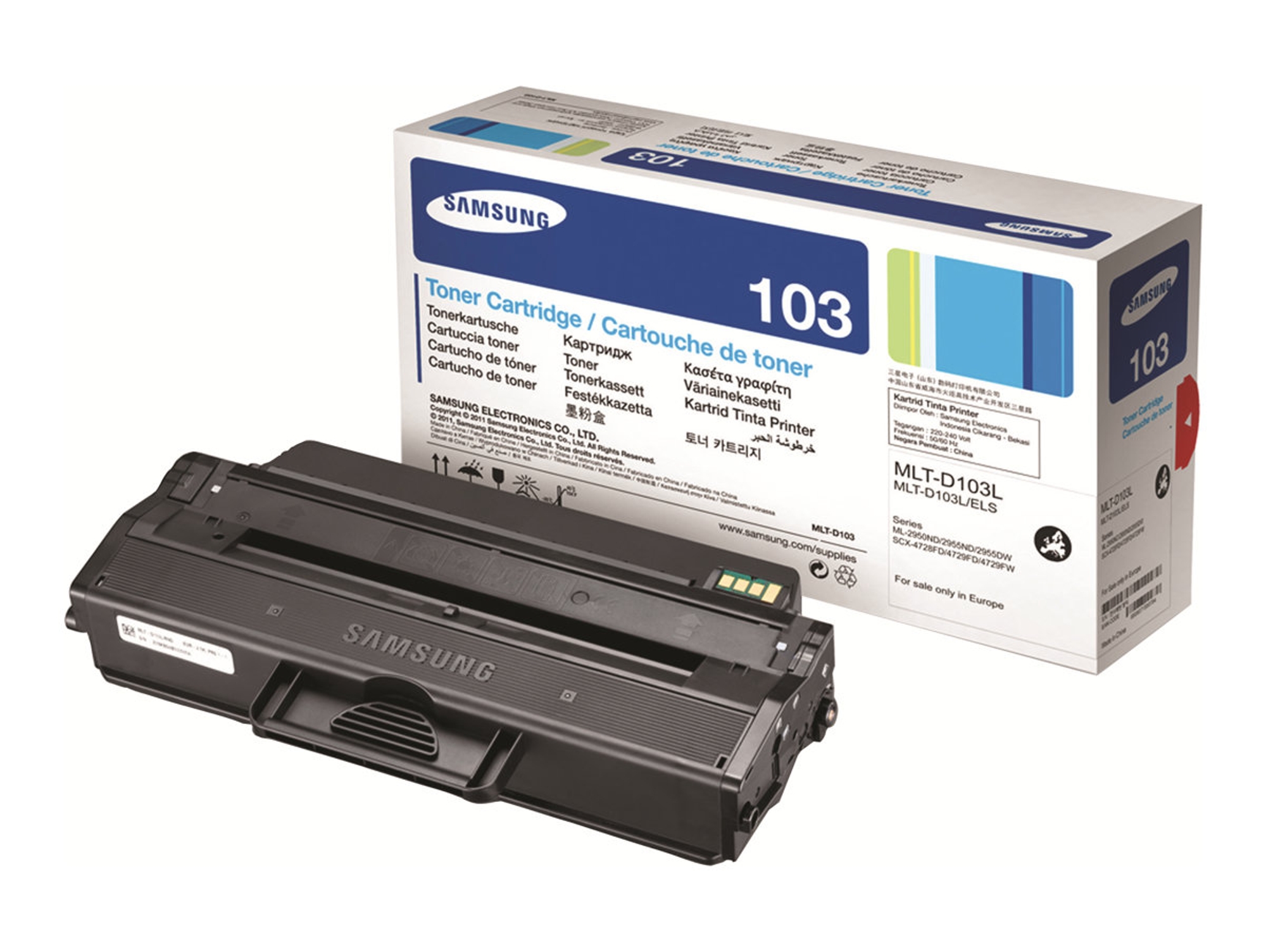 Original SAMSUNG MLT-D103L Negro Alta Capacidad compatible con ML-2950/2955 SCX-4705/4726/4727/4728/4729