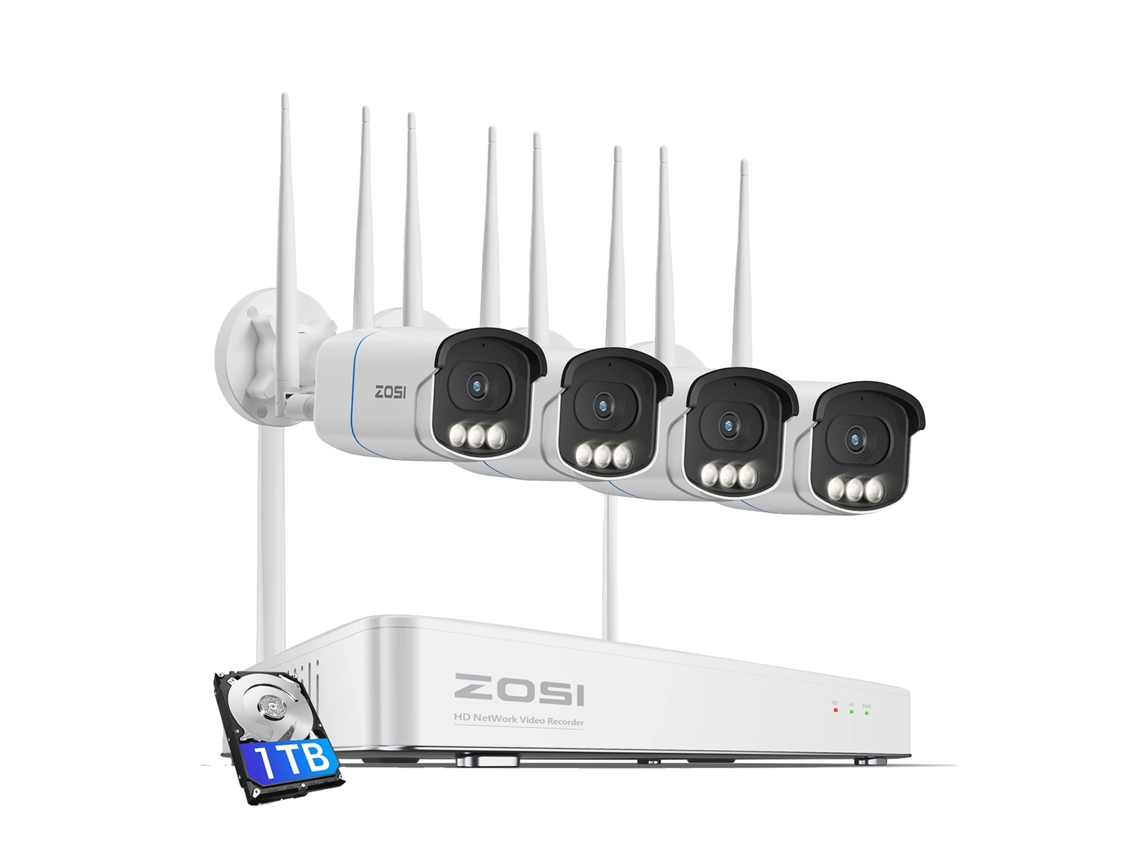 Sistema de cámara IP de seguridad, 8 MP Ultra HD, visión nocturna con color verdadero, 4 cámaras de 5 MP OEM