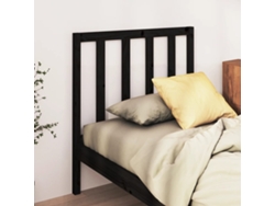 Cabecero De Cama Madera Maciza De Pino Negro 106x4x100 Cm