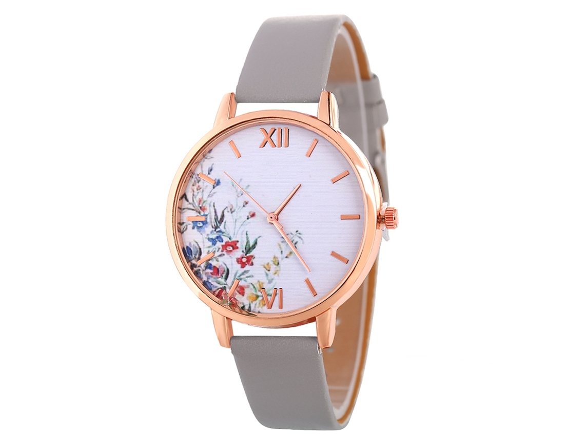 Reloj De Pulsera Casual De Cuarzo Para Mujer Zhoulianfa Con Correa De Piel Sintética Gris.