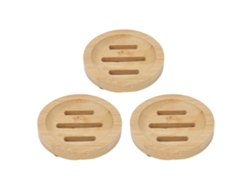 Taza Jabón Bamboo Redonda Autodesagüe Baño Cocina