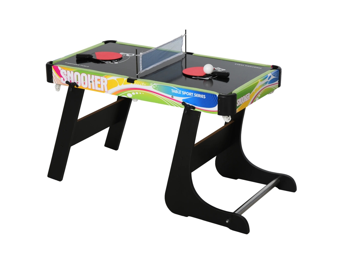 Mesa multijuegos, diseño 4 en 1, construcción duradera, color negro.