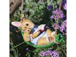 Adornos de jardín: Estatua de conejo para decoración de exteriores e interiores, ideal para patio, jardín y hogar.