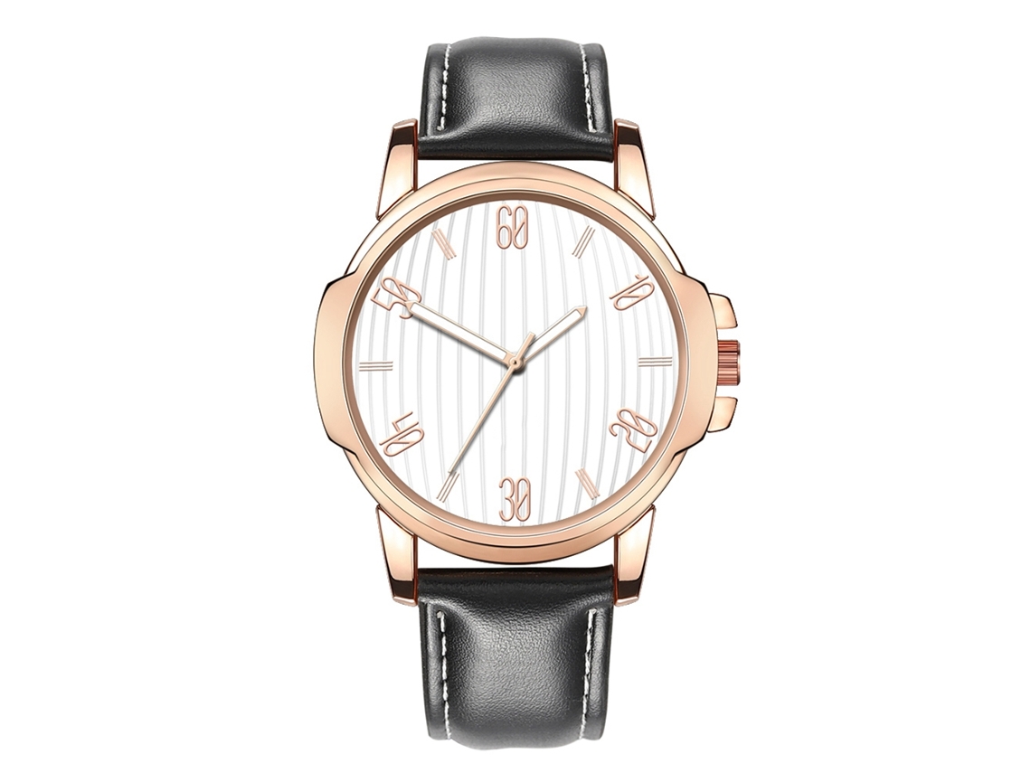 Reloj De Pulsera Analógico De Cuarzo Para Hombre, De Aleación, Estilo Sencillo Y Moderno, En Blanco Y Negro.