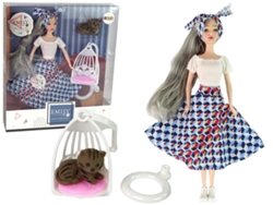 Muñeca bebé Emily, columpio de gatito con pelo gris