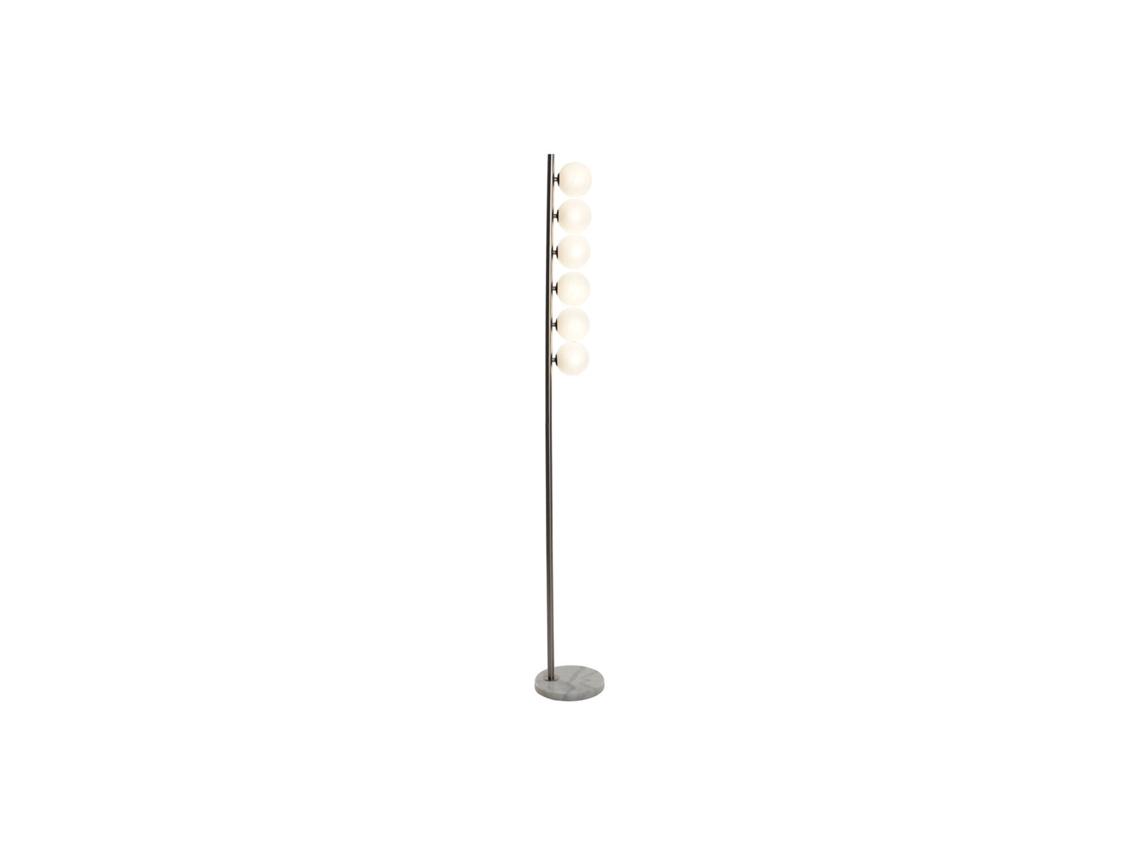 Lampara Pie Metal Cristal Cromado 22x22x162cm