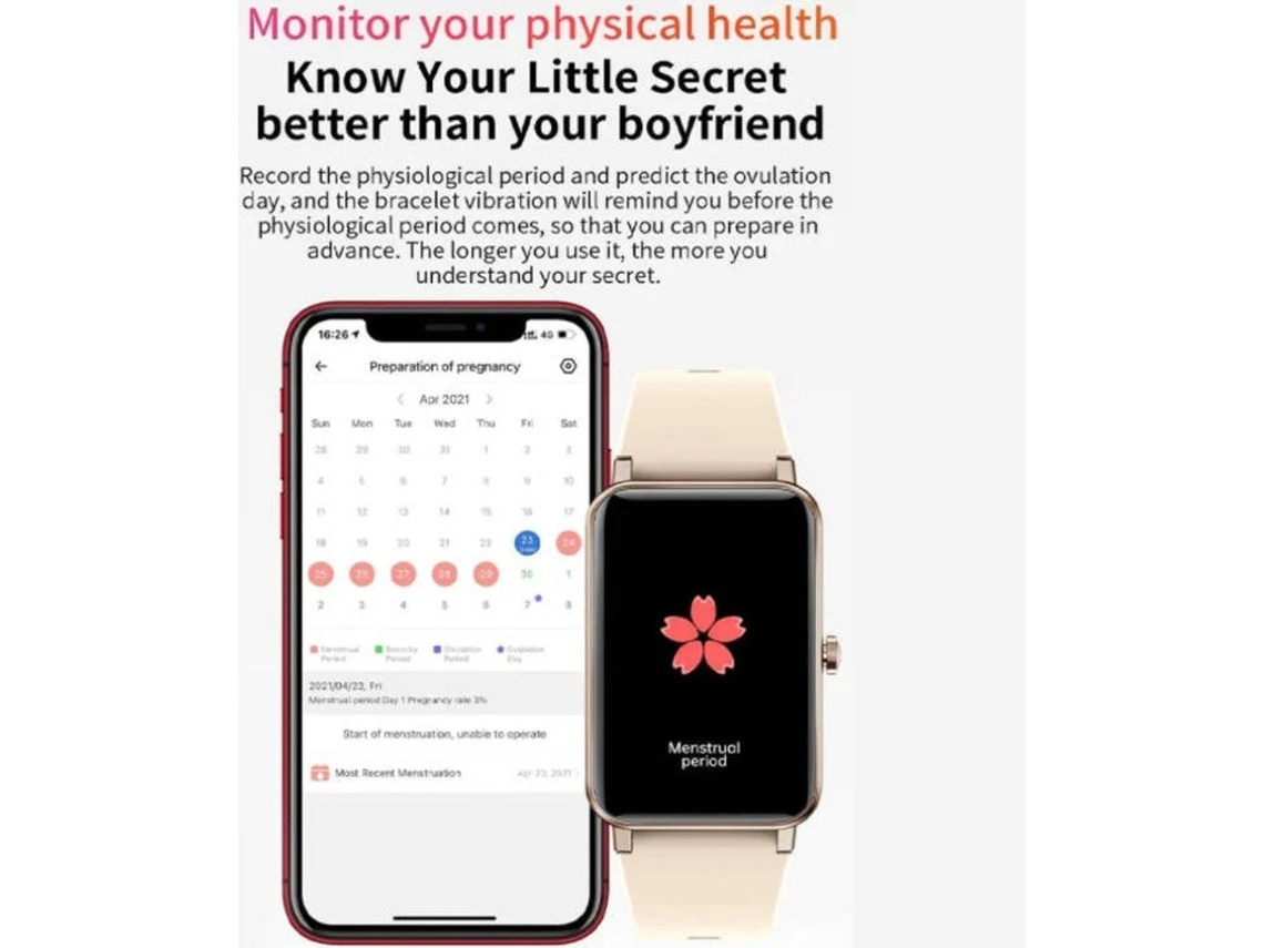 Reloj inteligente Bestvite, deportivo, resistente al agua IP67, compatible con Android e iOS (dorado)