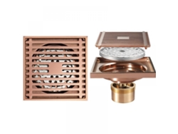 VIVILIYYA Ralo De Piso Para Chuveiro Com Tecnologia Anti Odor, Construção Em Cobre Resistente Com Design De Inserção De Ladrilho, Ralo Quadrado Resistente A Ent