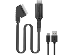Convertidor de euroconector a HDMI, adaptador de vídeo 1080p60 Hz Scart a HDMI, escalador para TV HD, DVD, Xbox, PS3, Blu-ray Zruxe