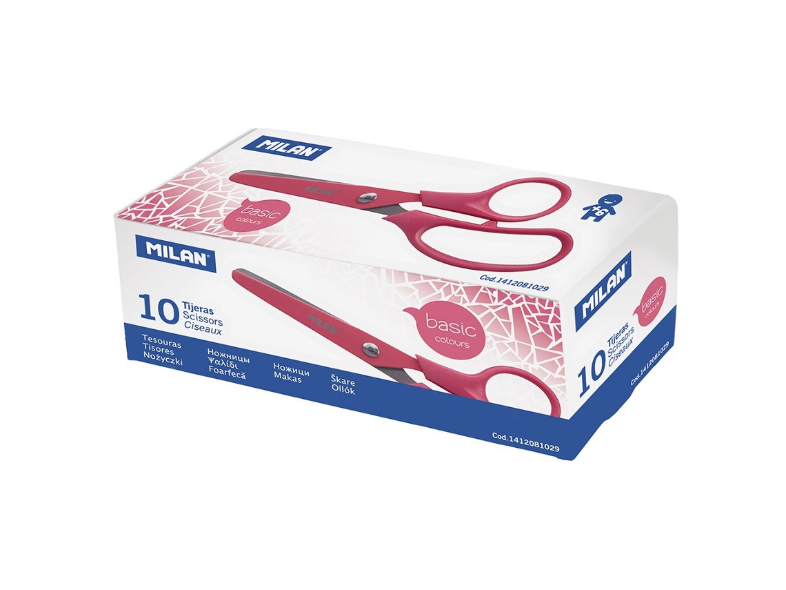 Caixa 10 Basic Colours Basic Colours Tesoura Transparentemilan