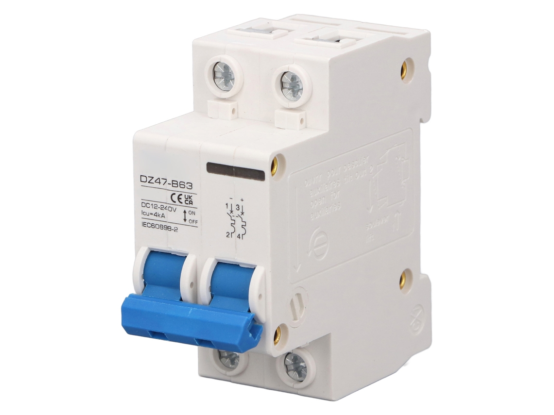 Disyuntor Fotovoltaico De Cc, 2p, 40a, 4ka, Protección Contra Sobrecarga De Alta Sensibilidad, 12-240v