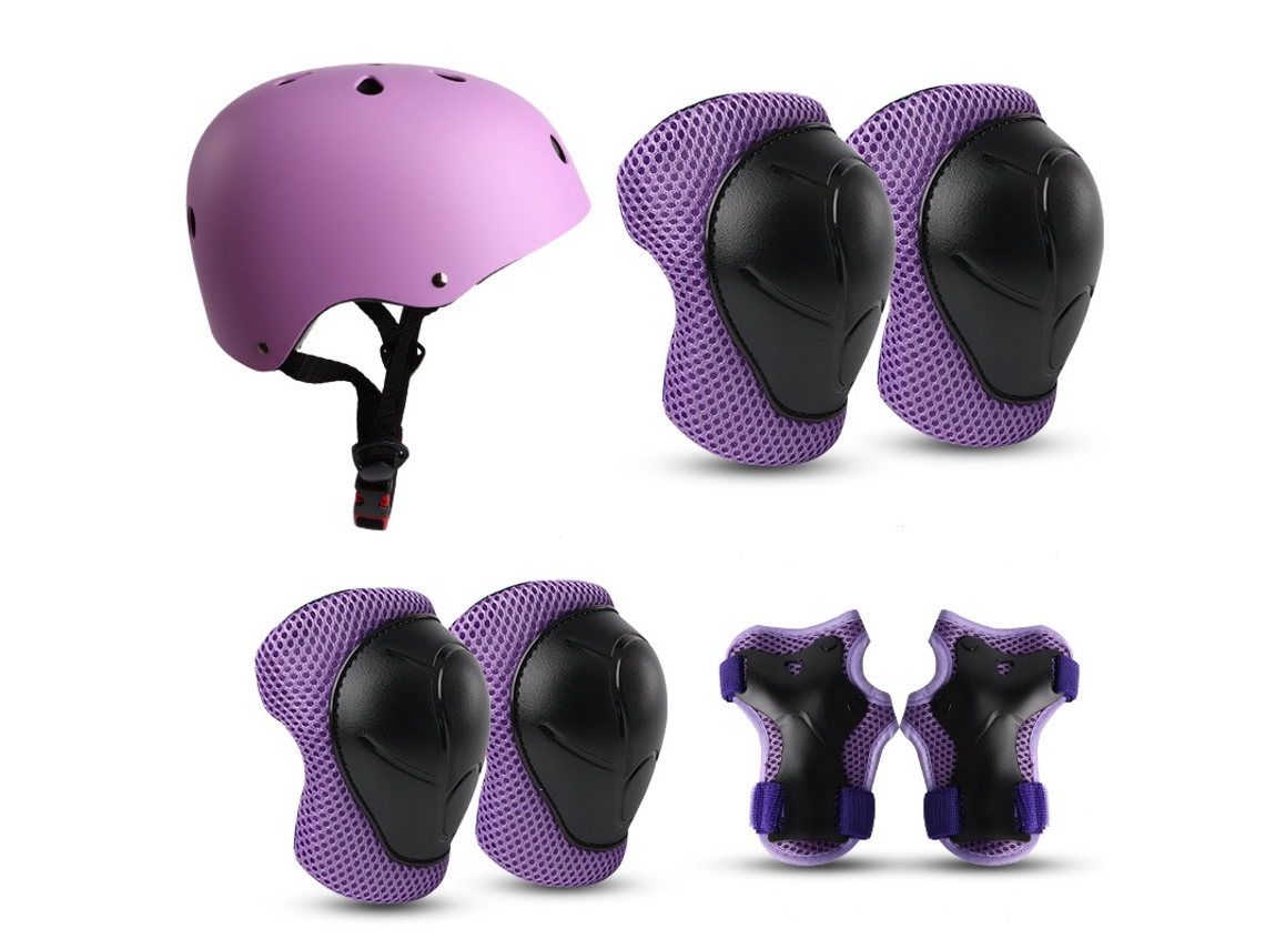 Skate equilíbrio bicicleta patinação conjunto de proteção DIGITALLAB S (22,5-37,5 Kg, Morado)