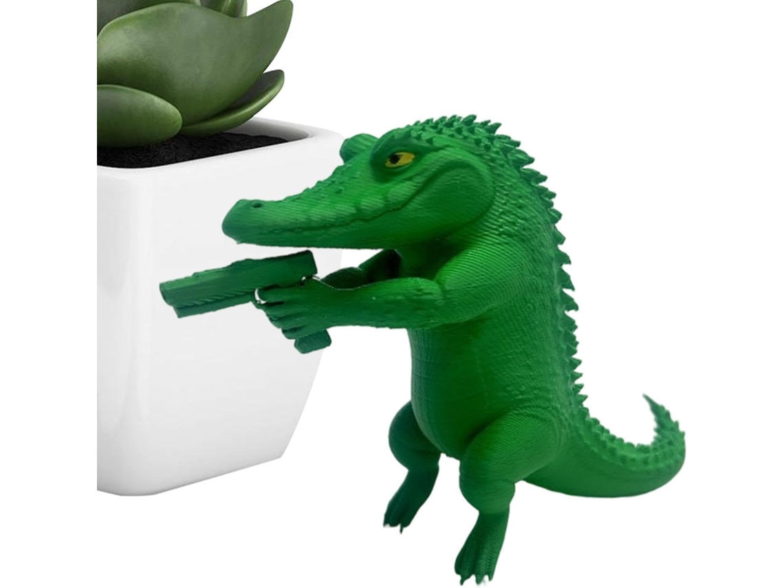 Figura decorativa de cocodrilo impresa en 3D para sala de estar, oficina o apartamento. Escultura detallada de animal salvaje GOKOCO.