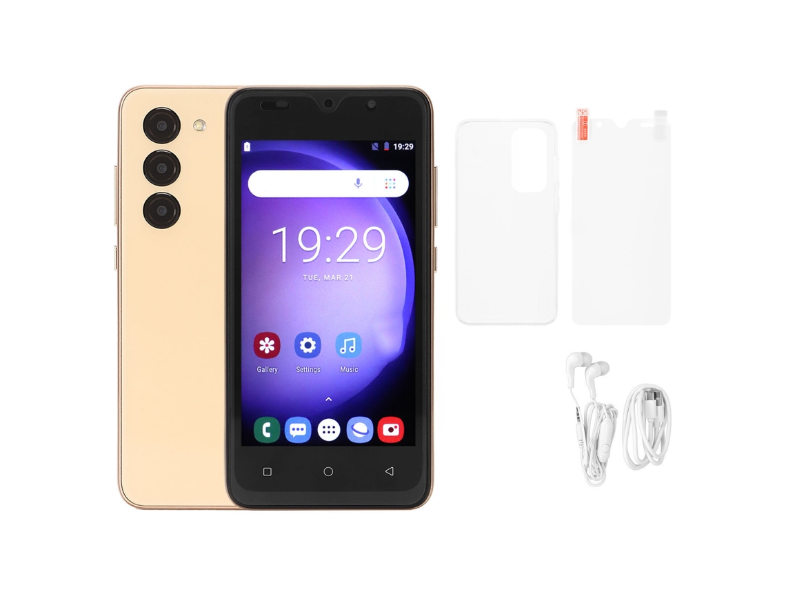 Aetheria Desbloqueado 3G 5.0 pulgadas IPS HD 4GB RAM 32GB ROM Reconocimiento facial Android 10 Dorado
